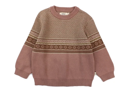 Wheat pullover Elias powder brown jacquard